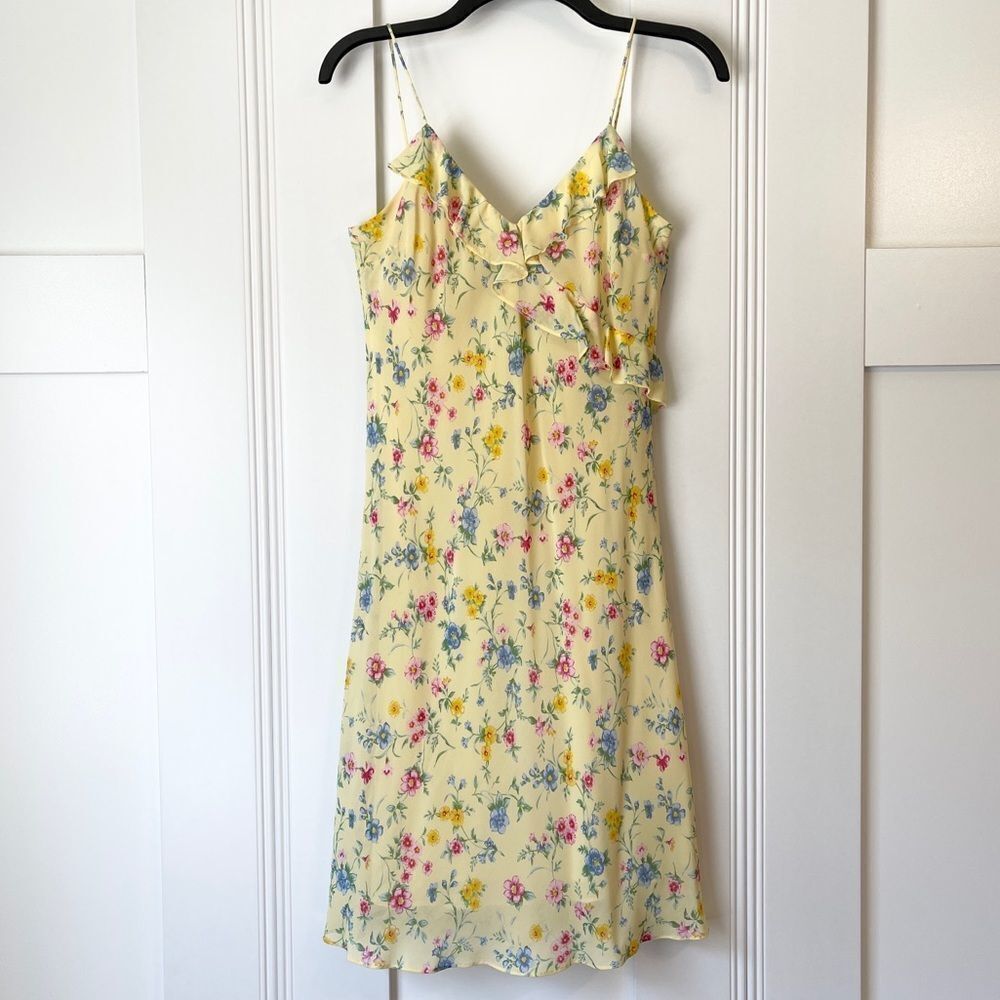 Ralph Lauren Yellow Floral Dress Size M